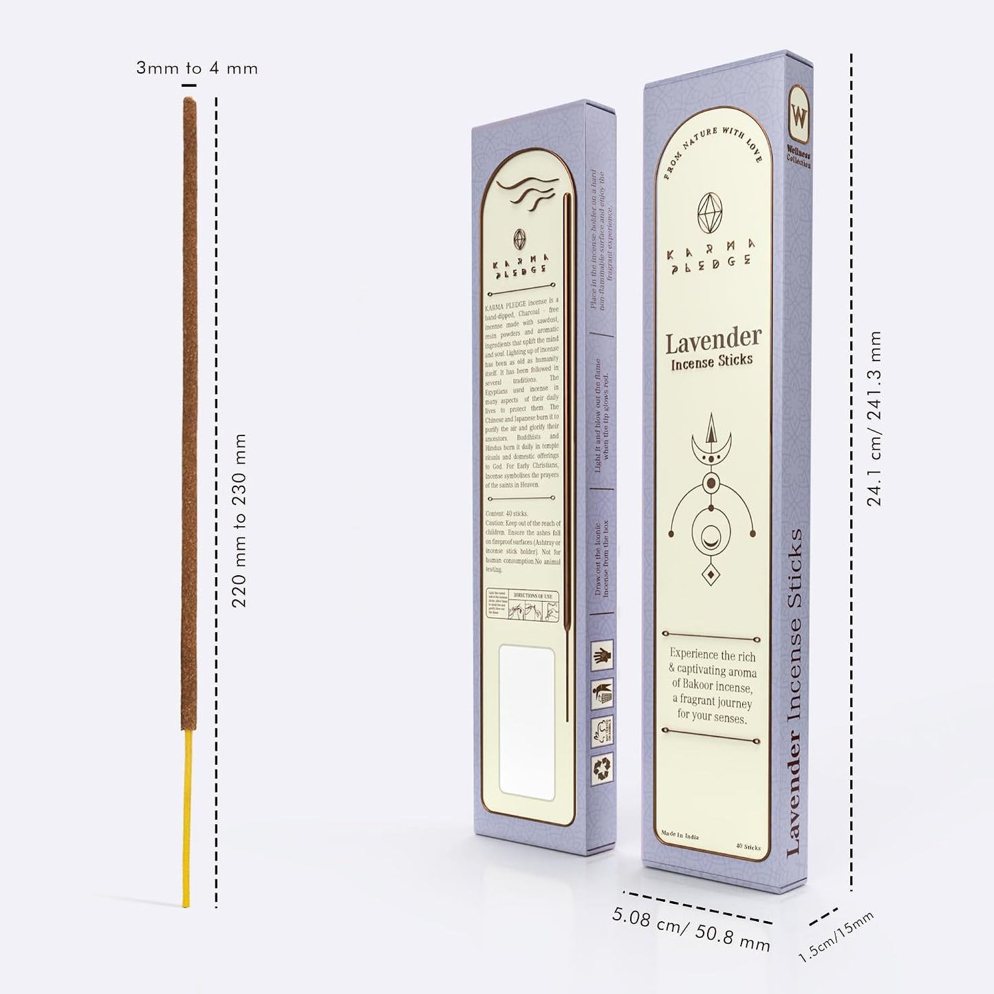 KarmaPledge Lavender Incense Sticks, Burn Time 45-60 Min, 40 Sticks