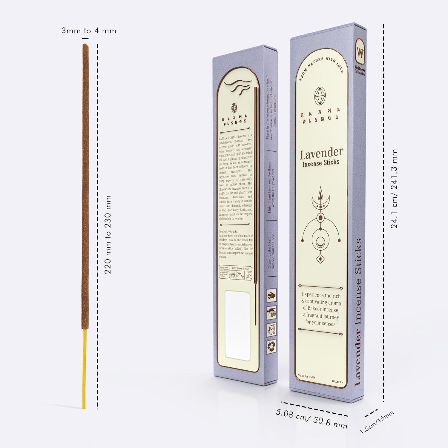 KarmaPledge Lavender Incense Sticks, Burn Time 45-60 Min, 40 Sticks