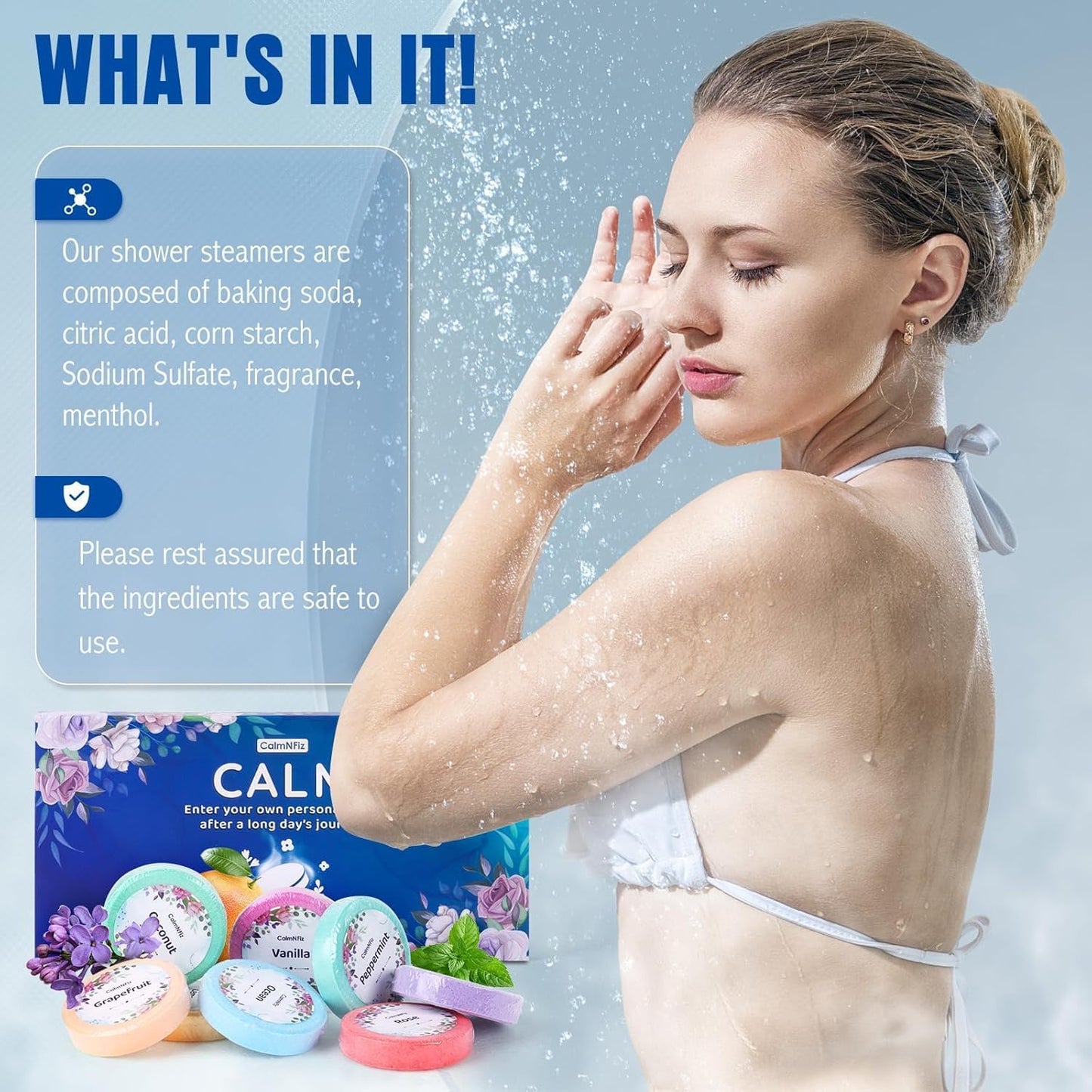 CalmNFiz Shower Steamers Aromatherapy 16 Pack – Gifts for Women, Shower Bombs with Essential Oils, Self Care Relaxation, Easter Basket Stuffers, Birthday Gifts for Mom Wife