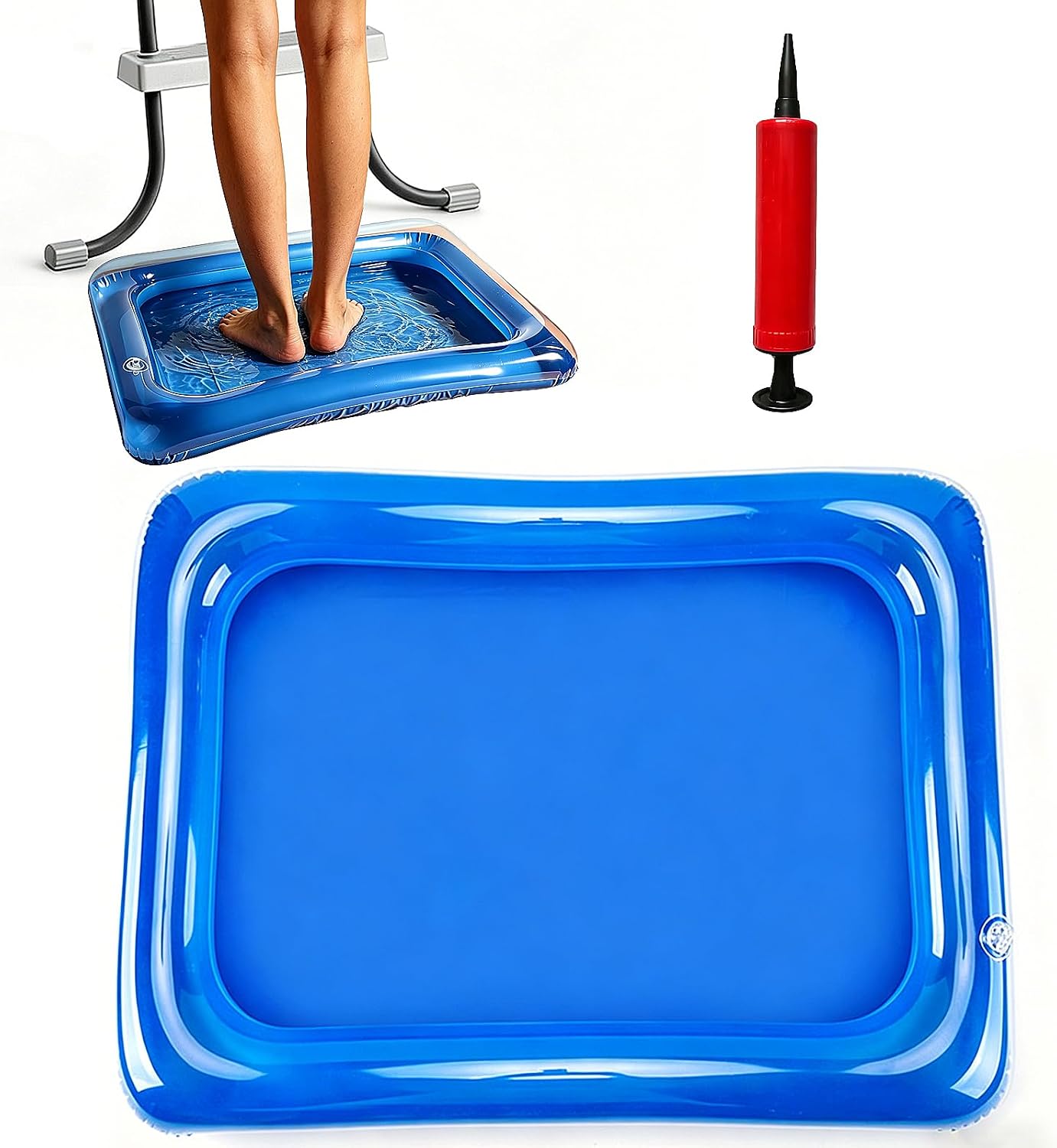Inflatable Pool Foot Bath Basin, Portable Foot Soaking Bath Basin with Pump, Small Inflatable Pool for Pools Entry Ladder Above Ground Swimming Pools Clean Feet Pedicure Supplies