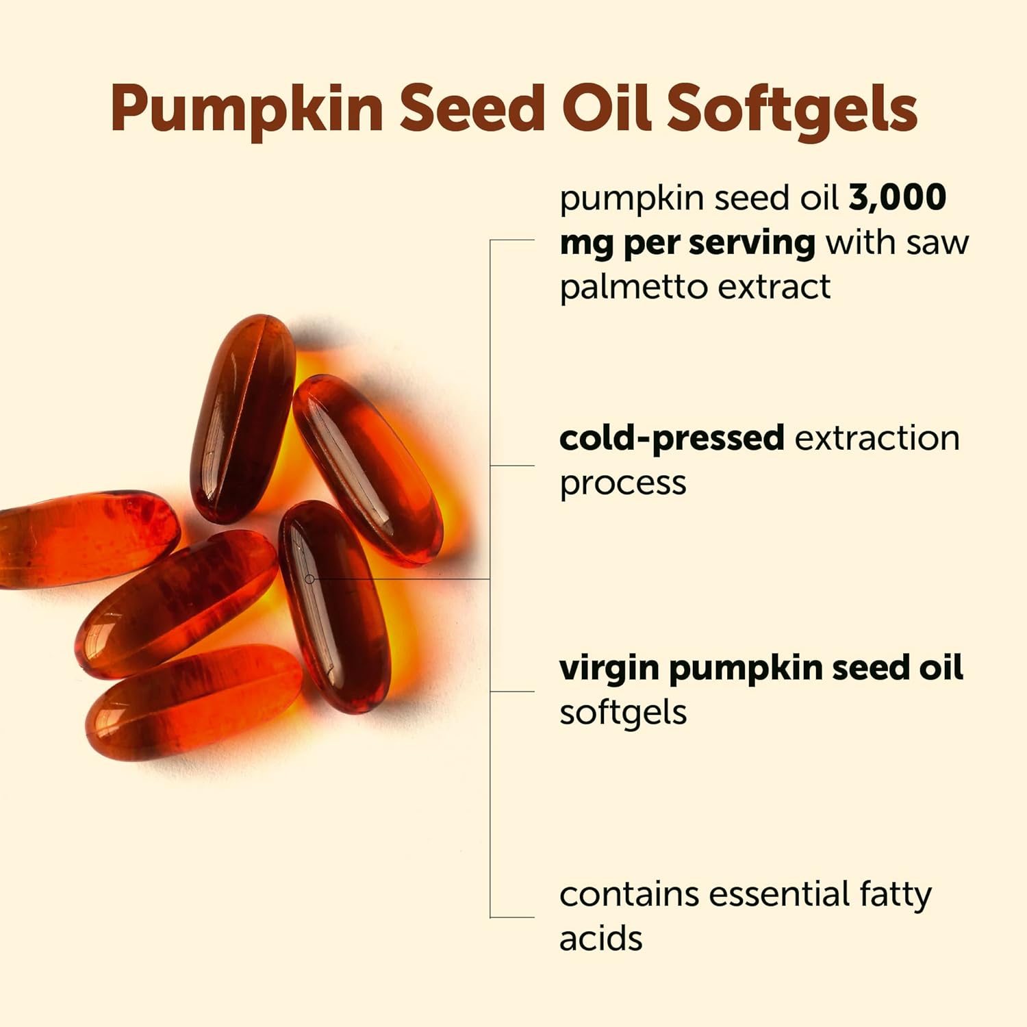 Micro Ingredients Pumpkin Seed Oil with Saw Palmetto,300 Softgels | Cold Pressed, Pure Virgin Oil, Essential Fatty Acids, & Phytosterols | Non-GMO
