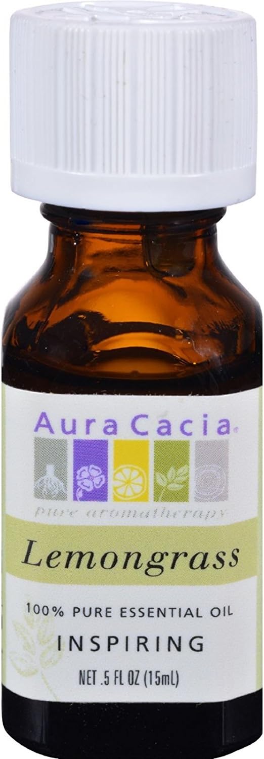 Aura Cacia 100 Percent Pure Lemongrass Essential Oil, 0.5 Ounce - 6 per case.