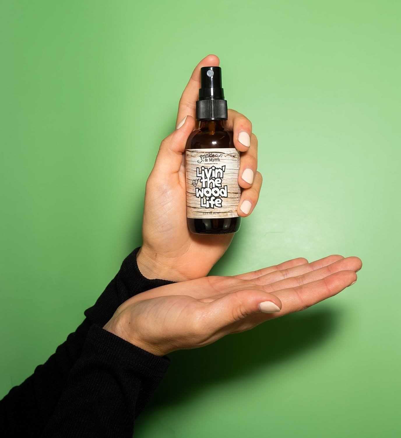 Frankie & Myrrh Livin' The Wood Life Aromatherapy Spray - Patchouli, Vanilla, Sandalwood, Cedar. Relaxation and Meditation Essential Oil Freshwater Mist. 100% Pure Oils.