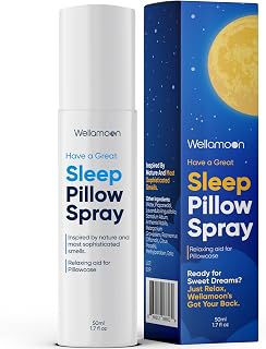 Wellamoon Sleep Spray - Calming Lavender Pillow Mist for Relaxation & Deep Sleep - Aromatherapy Bedding Spray Helps You Fall Asleep Faster - Soothing Bedtime Essential Oil Blend (50 ml.)