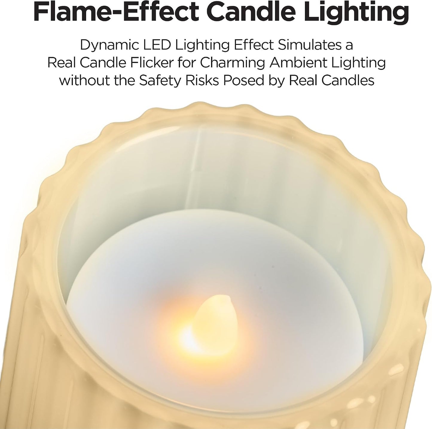 iHome Flameless Candle with Bluetooth Speaker, LED Candle with Rechargeable Battery Ideal for Stylish Home Décor – White (iBT100)