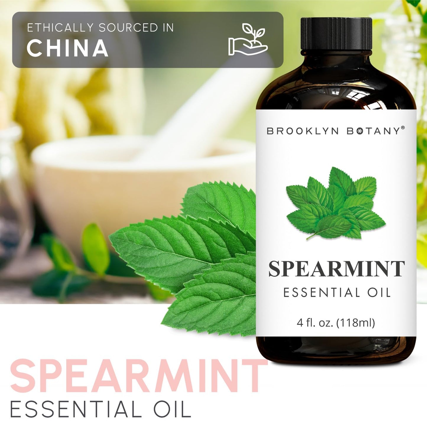 Brooklyn Botany Grapefruit & Spearmint Essential Oils – 4 Fl Oz (Pack of 2) – 100% Pure & Natural – Uplifting & Cooling Aromatherapy Blend