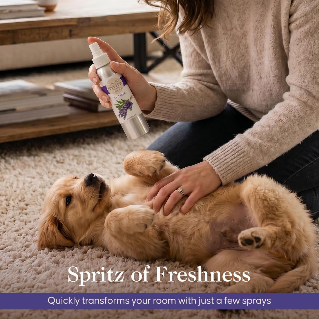 Victoria's Lavender Room Fragrance Spray - Air Freshener & Odor Eliminator - Lavender Spray - Luxury Essential Oil Scent for Home & Bathroom - Aromatherapy Relaxation & Stress Relief- 2 Pack, 4 oz