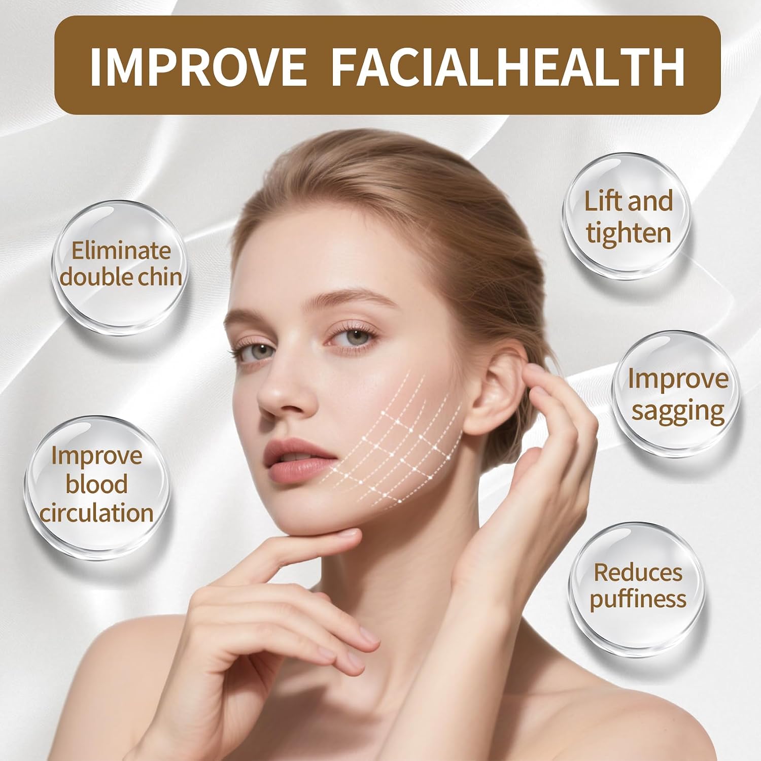Lymphatic Contour Face Brush，Lymphatic Drainage Brush，Lymphatic Drainage Massager，Guasha Brush for Face，Super Soft Drainage Massager for Puffiness,with Portable Case,Style A