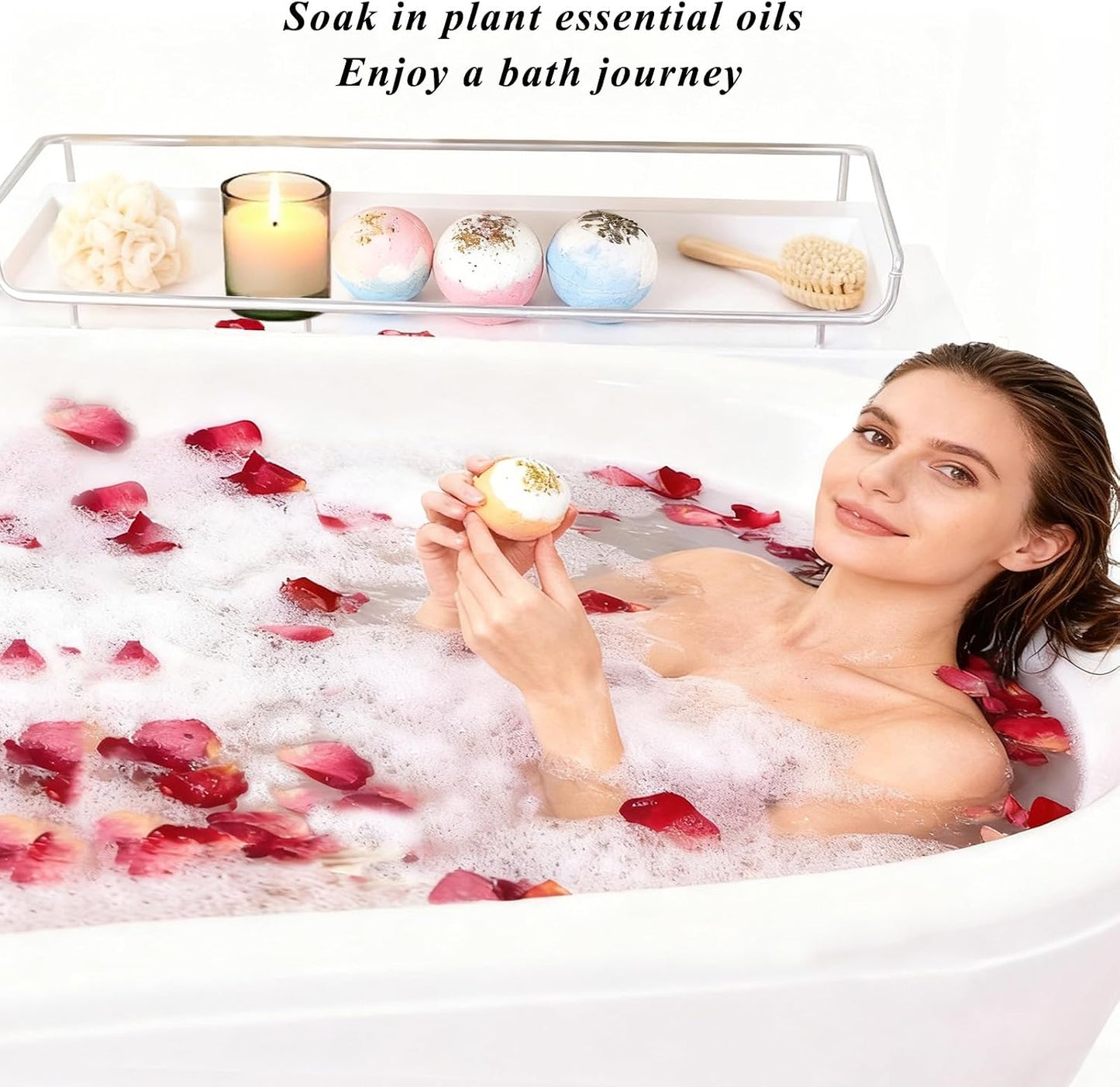 Bath Bombs Gift Set, 100g Natural Plant Essential Oil Aromatherapy Steaming Bath Bomb, Soothing and Moisturizing Bath Bombs, SPA Gift for Mother, Wife, Her/Him or Girlfriend.