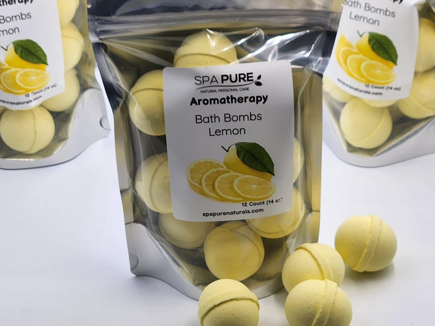Essential Oil Bath Bombs - USA Made with Coconut Milk & Shea Butter - for a Luxurious at Home Spa Bath (12 Count) Pack of 1 (Lemon)
