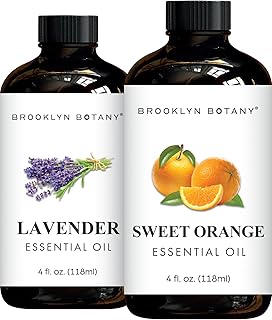 Brooklyn Botany Lavender & Sweet Orange Essential Oils – 4 Fl Oz (Pack of 2) – 100% Pure & Natural – Premium Grade Aromatherapy Oils – Calm & Happiness Blend
