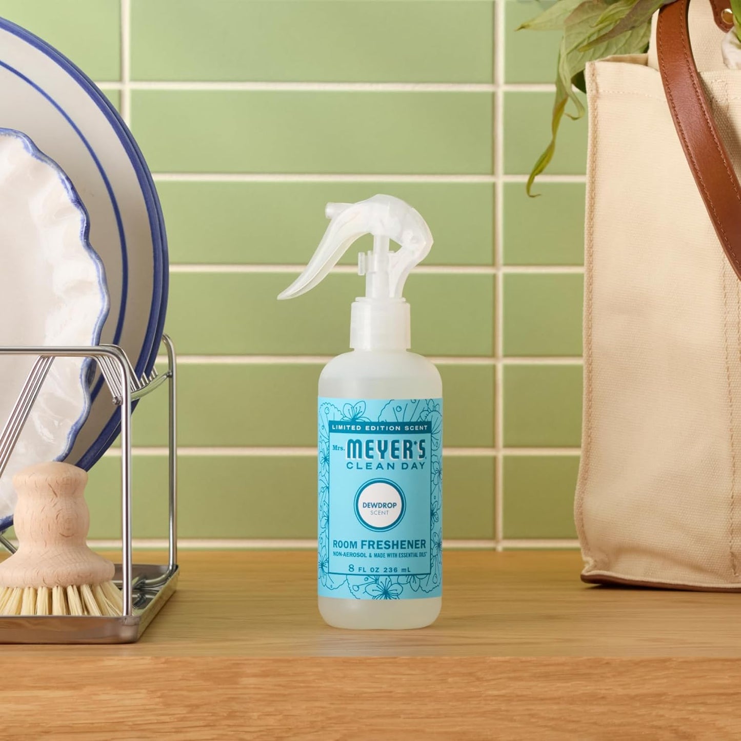 MRS. MEYER'S CLEAN DAY, Room Freshener, Dewdrop Scent, 8 Ounce Non-Aerosol Spray Bottle