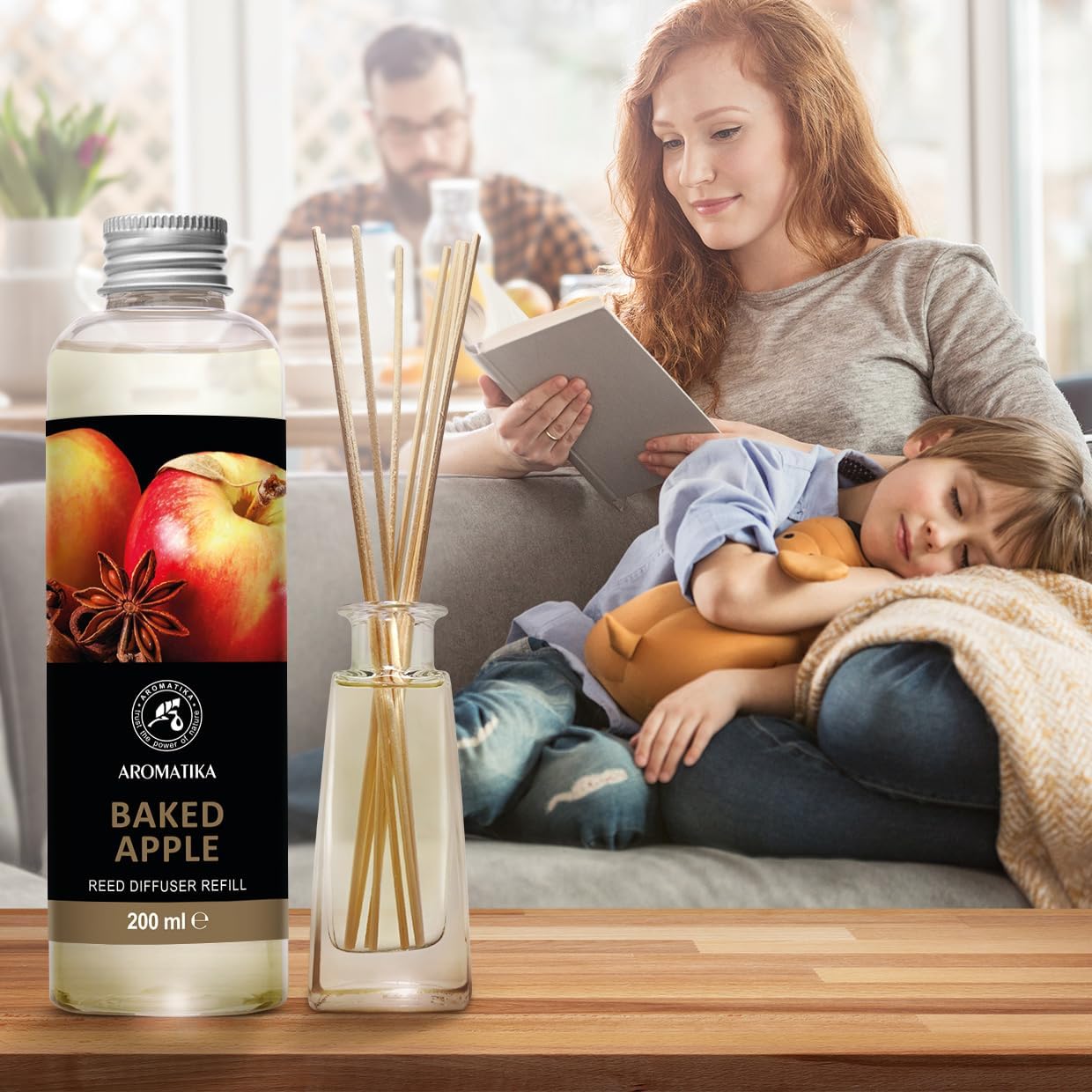 Baked Apple Refill Reed Diffuser 6.8 Fl Oz - Room Diffuser Refill - Home Fragrance - Room Freshener - Fresh and Long Lasting Fragrance