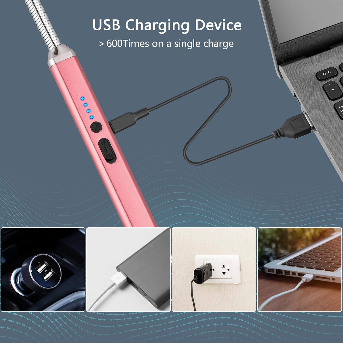 MEIRUBY Electric Candle Lighter, Valentine's Day Gifts for Women Mom Men Wife, USB Arc Rechargeable Windproof Long Lighter for Candle BBQ Birthday Housewarming Gift Idals