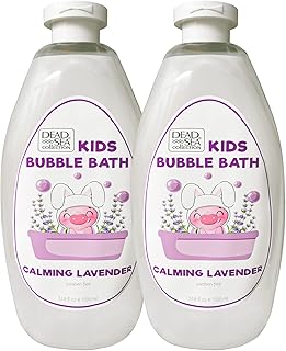 Dead Sea Collection Bubble Bath Kids with Lavender - Cleansing and Moisturizing Liquid Bath Bubbles - Lavender Oil and Pure Dead Sea Minerals - Pack of 2 Large Bottles (67.6 fl.oz)