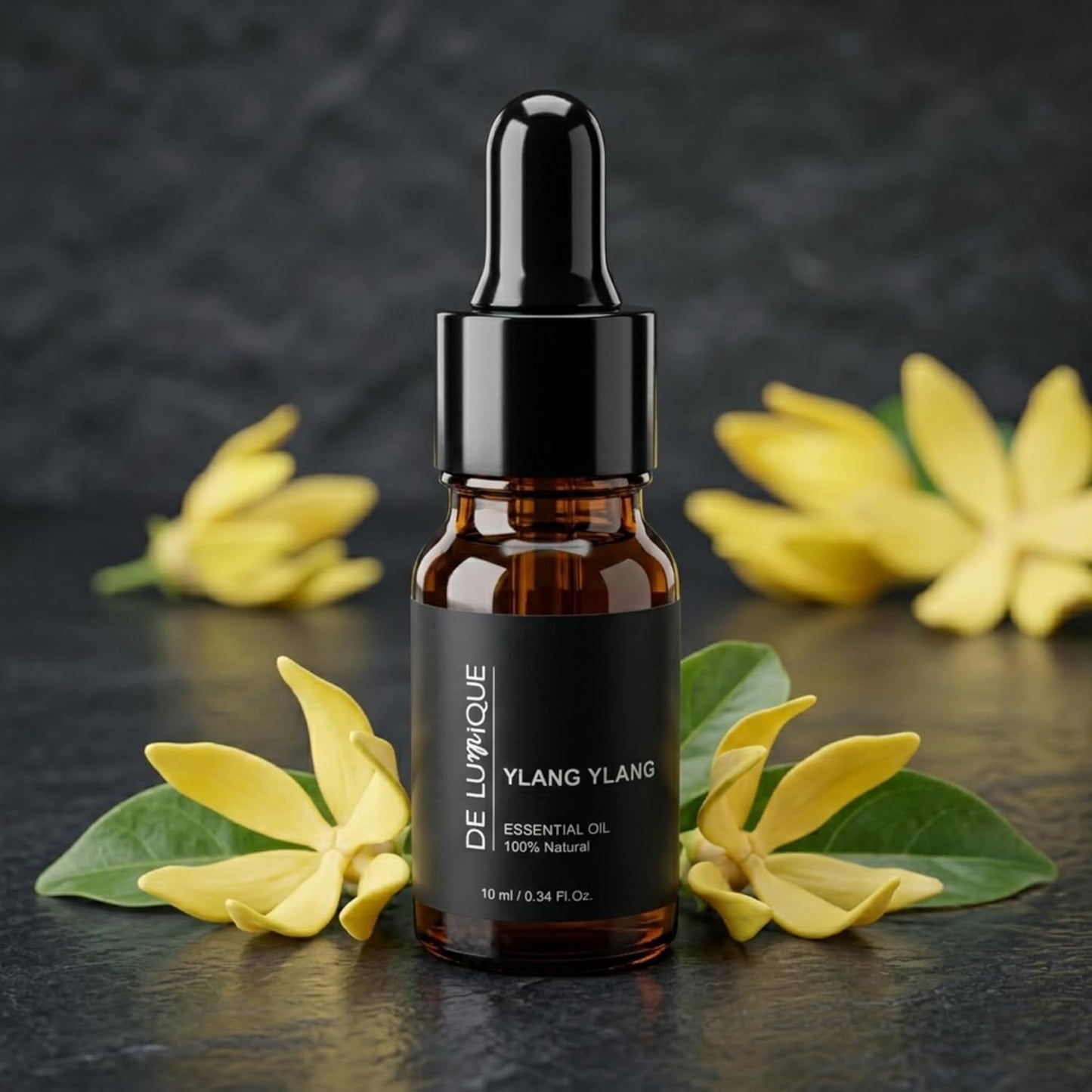 Ylang Ylang Scent De Lumique Pure Essential Oil, 100% Natural Plant Extract, Amber Glass Bottle with Dropper, 10ml/0.34 Fl Oz