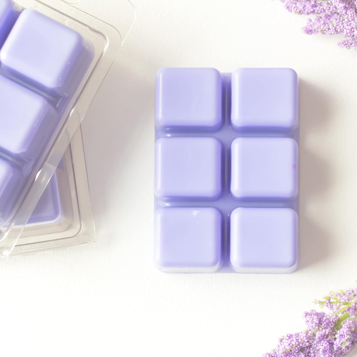 Aromatherapy Wax Melts Lavender Meadow | Natural Coco Wax | Calming Scented Tarts Cubes Cedar Eucalyptus | Gift for Mom