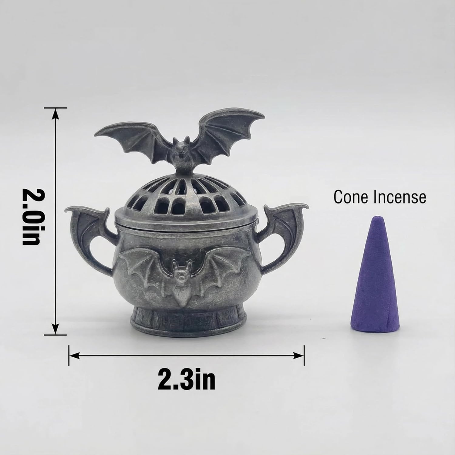 2 Pack Mini Cone Incense Holder MetalBat-Shaped Incense Burner for Room Home Decor Yoga Spa Meditation