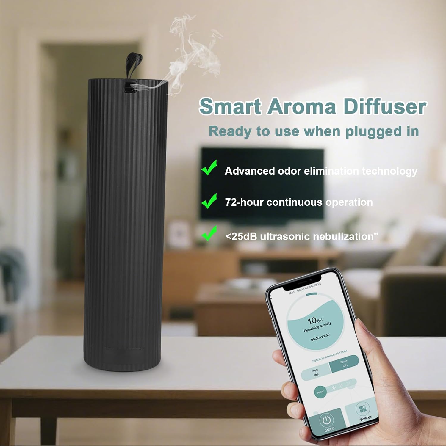 Scent Diffuser Starter Kit - Aroma Waterless Essential Oil Diffuser for Home, Air Diffuser for Large Room, 3200 Sq.Ft Coverage Scent Air Machine, Contains A 3.5 OZ Hotel Scent Essential Oil