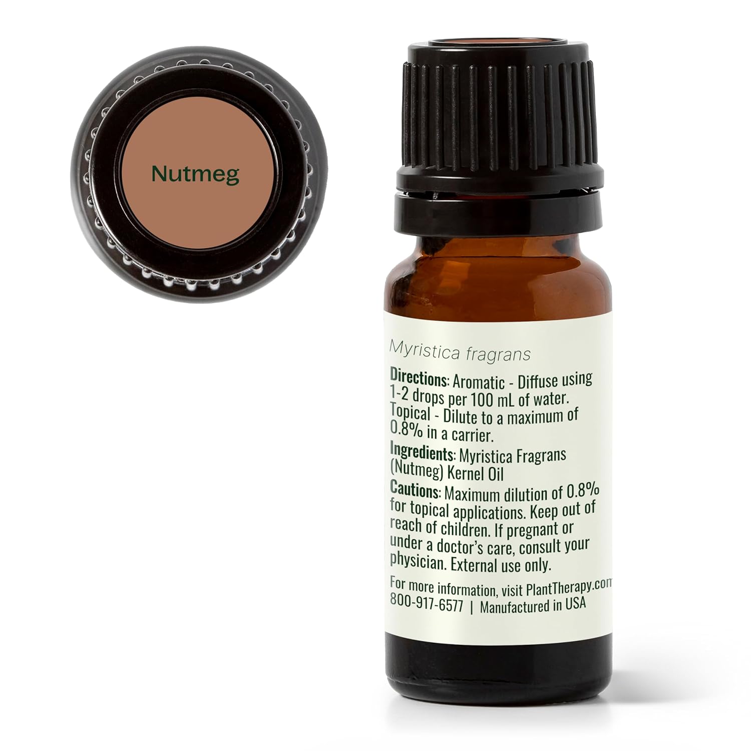 Plant Therapy Nutmeg Essential Oil 10 mL(1/3 oz) 100% Pure, Undiluted, Stimulating Aromatherapy for Digestive Relief and Joint Pain