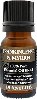 Plantlife Frankincense & Myrrh Aromatherapy Essential Oil Blend - Straight from The Plant 100% Pure Therapeutic Grade - No Additives or Fillers - Made in California 10 ml