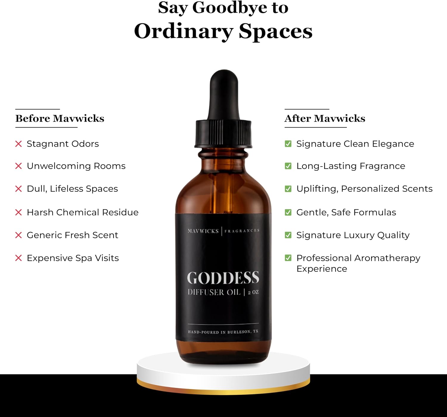 Mavwicks Diffuser Oil (Goddess) – 2oz Premium Essential Oil Blend for Aromatherapy Diffusers, Long-Lasting Luxury Home Fragrance for Living Room, Bedroom, Office, Bathroom & Hotel