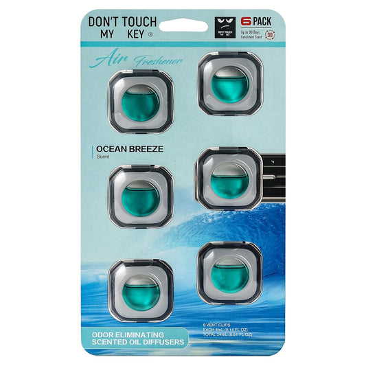Car Air Freshener Vent Clip 6 Pack 4ml Each Up to 180 Days Long Lasting Scent Odor Eliminator for Women Men(Ocean Breeze)