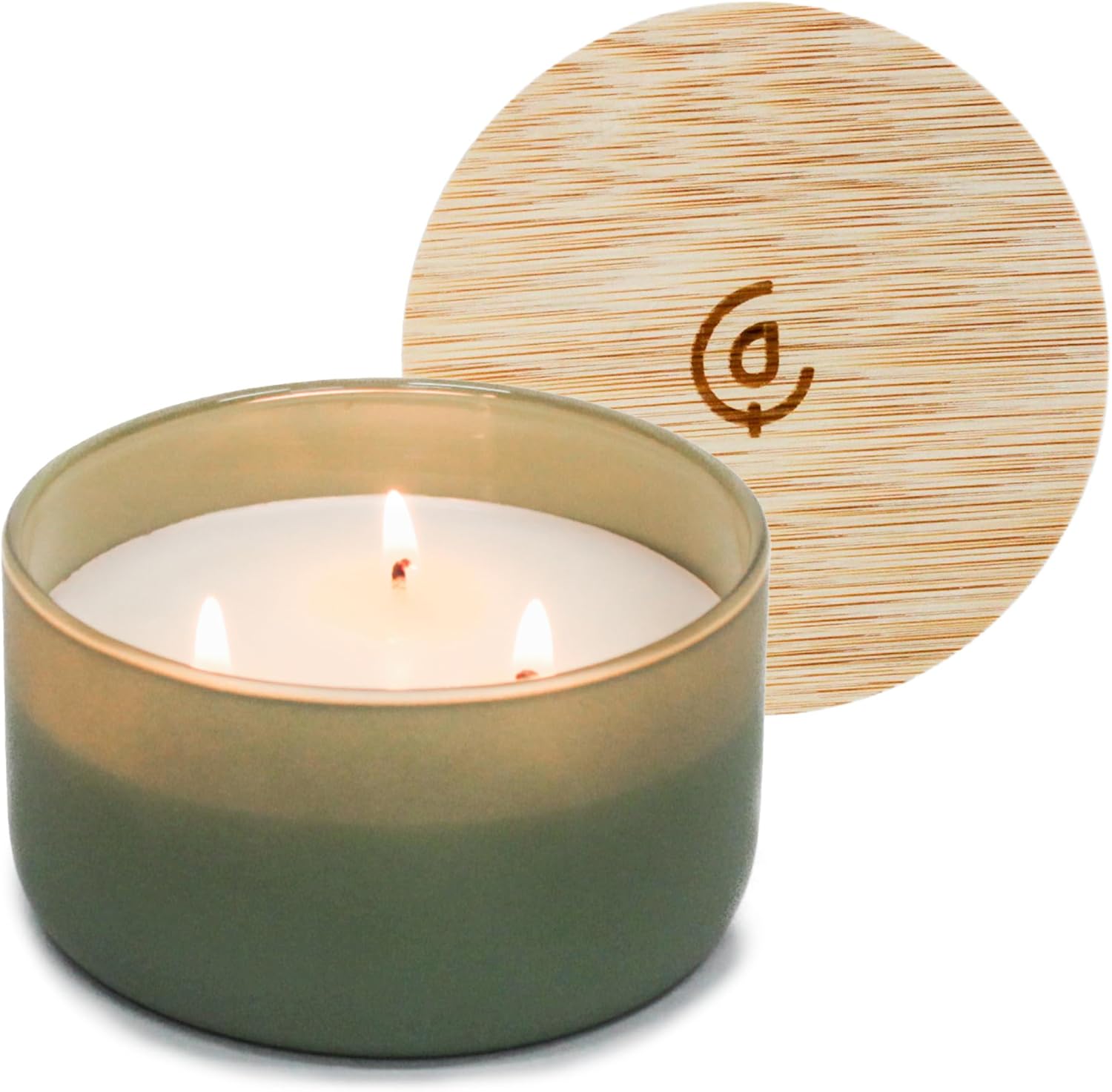 Calyan Wax Co. Piñon & Woods 3 Wick Scented Candle - 30 Hour Burn - Luxury 3 Wick Soy Candles - Clean Soy Wax Candles - Long Lasting Large Glass Jar Candle for Home - 8oz