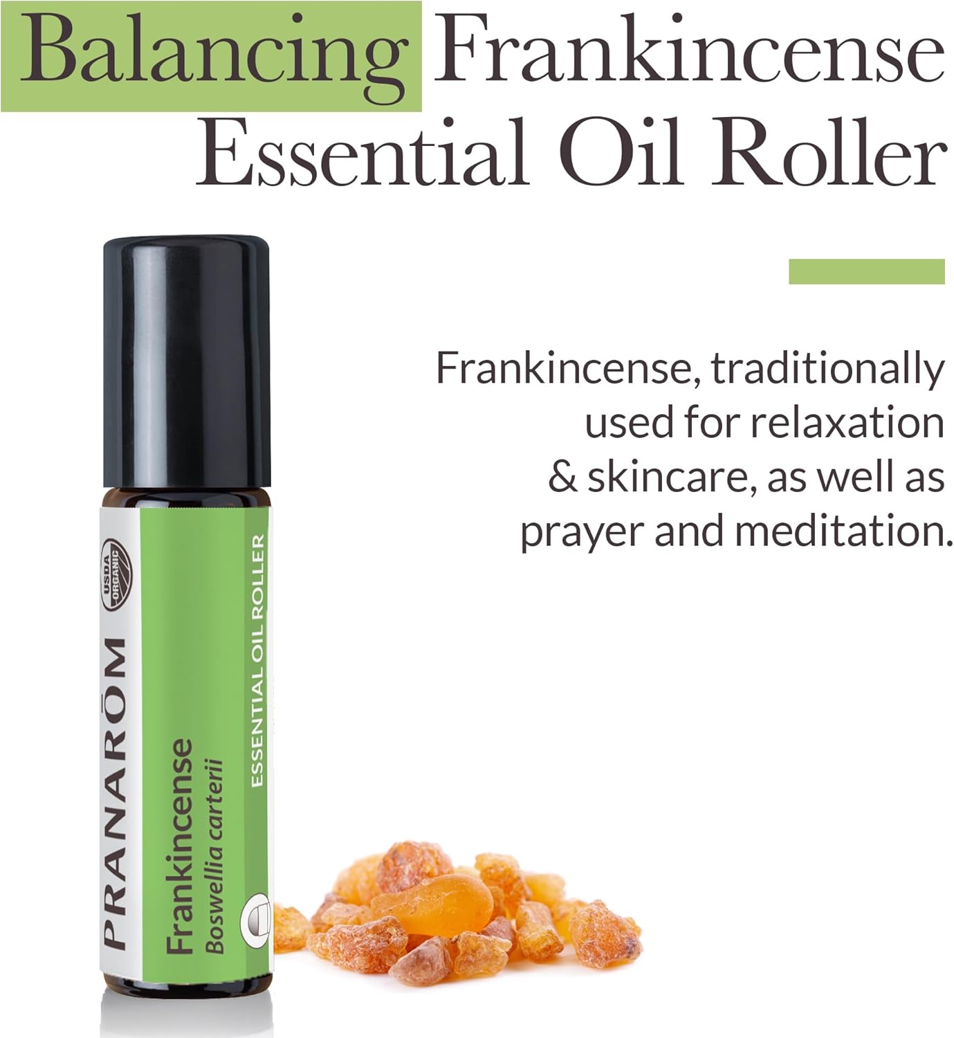 Pranarom - Frankincense Roller Essential Oil 8ml - Meditation - Diffusing, Aromatherapy - Organic and Pure - 100% Certified Organic Boswellia Carterii