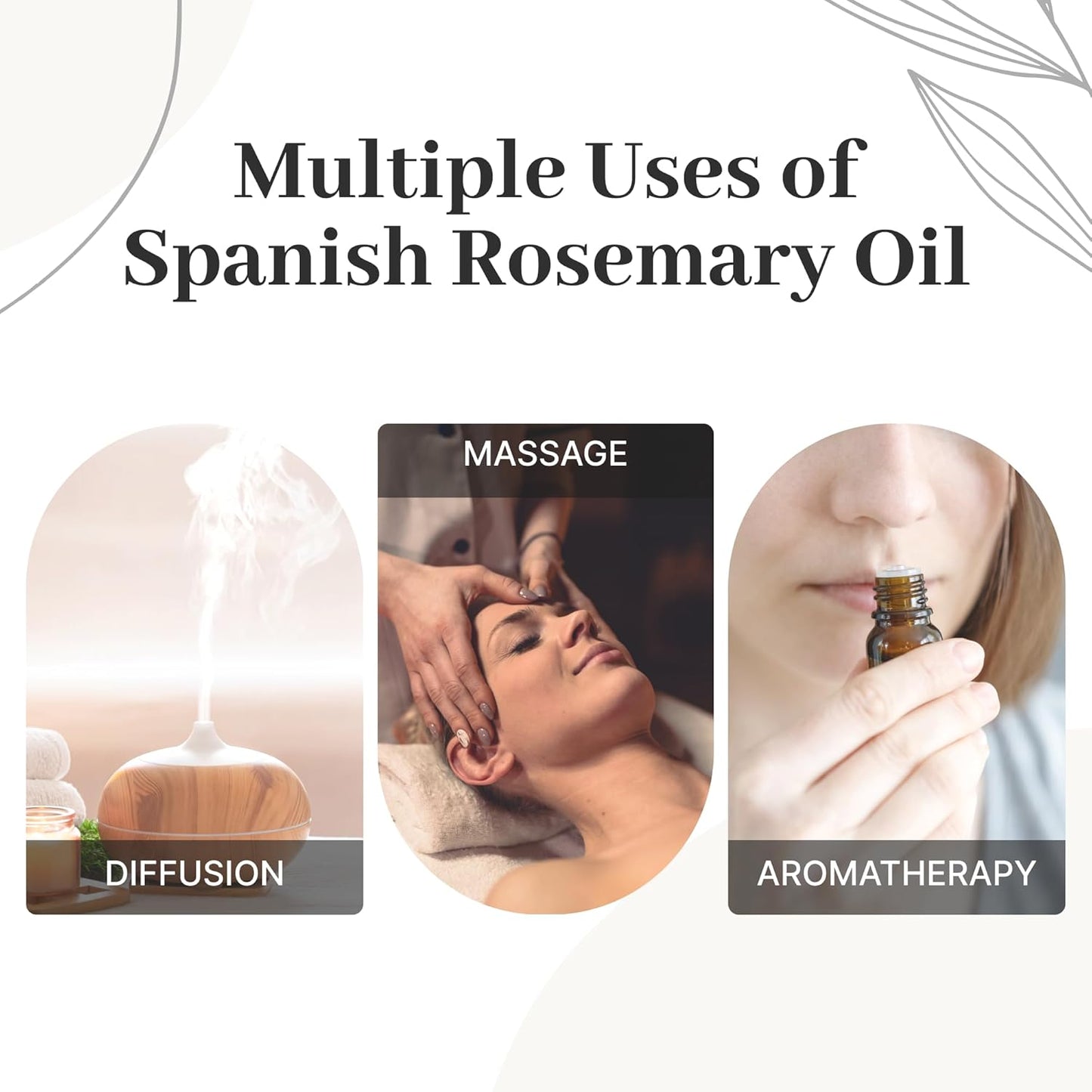 Spanish Rosemary Oil for Hair Growth – 100% Pure Rosemary Essential Oil, Organic Extract for Healthy Scalp, Lab Tested Hair Thickening & Skin Care, Aromatherapy & Massage Blend, 10ml Bottle
