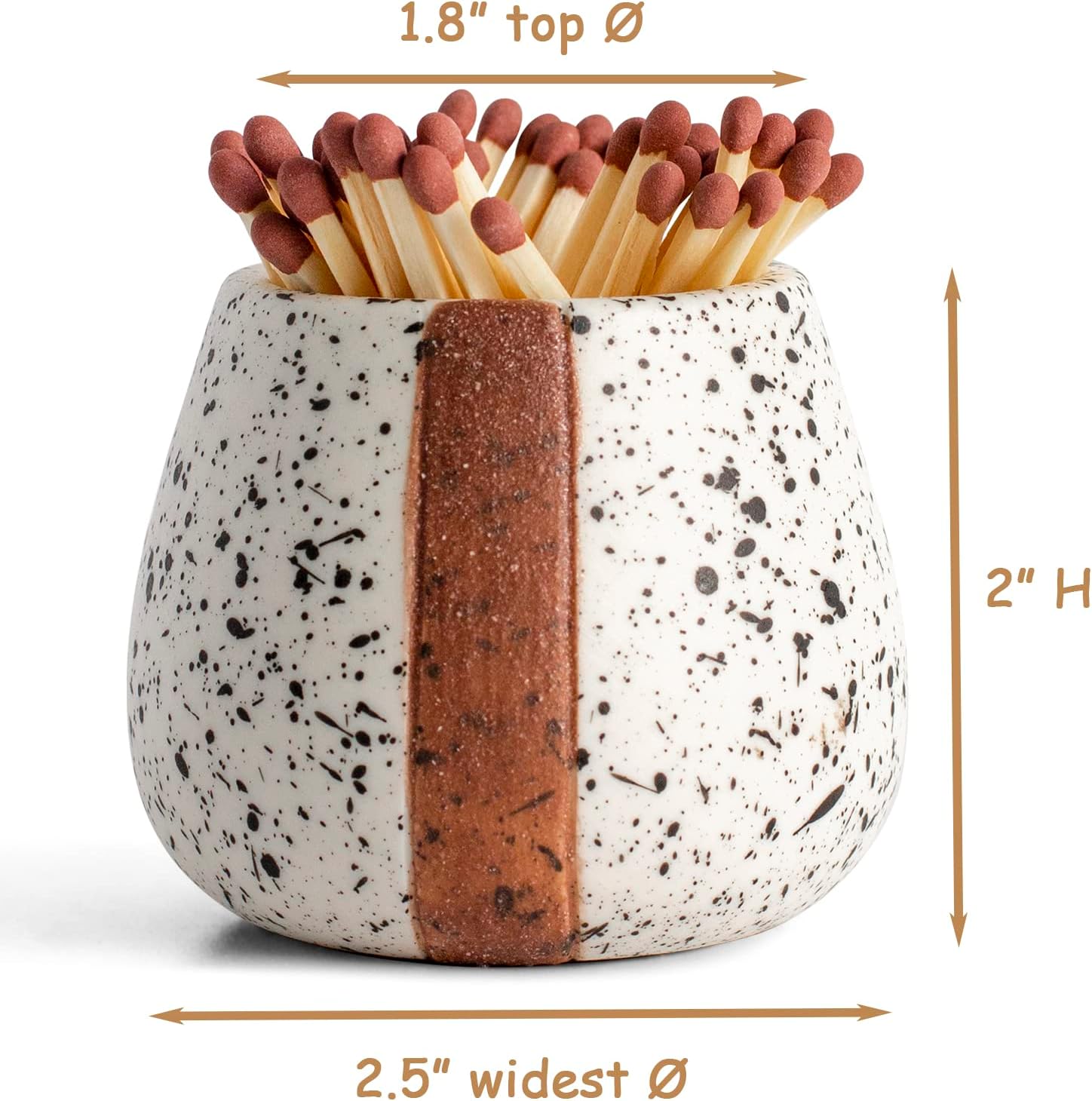 Amarcado Ceramic Match Holders with Striker - Set of 2 - Candle Accessories - Candle Lover Gifts - Housewarming Gift - Matches NOT included