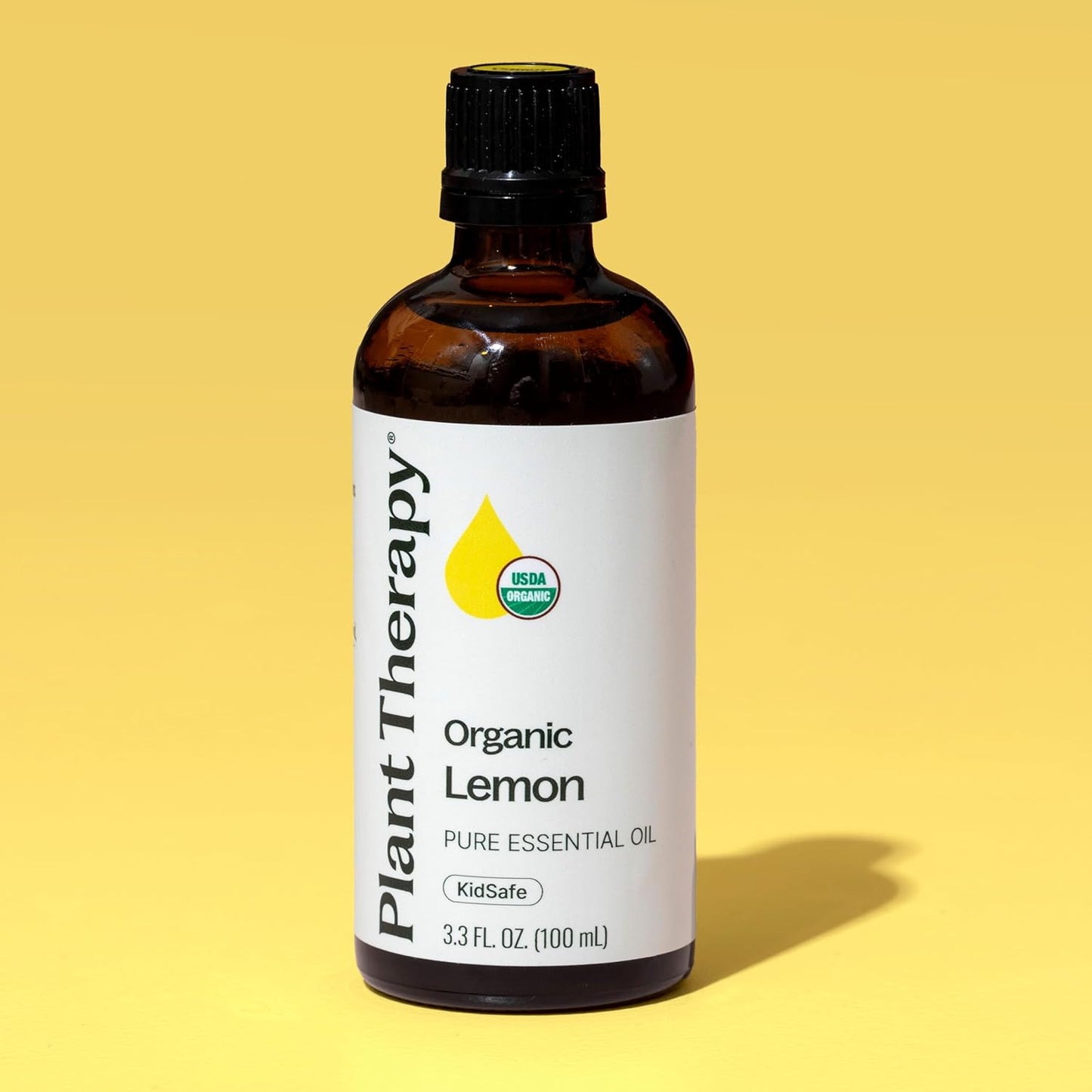 Plant Therapy Organic Lemon Essential Oil 100 mL (3.3 oz), 100% Pure, USDA Certified Organic, Undiluted, Aromatherapy for Cleaning, Skin Care, and Immune Support