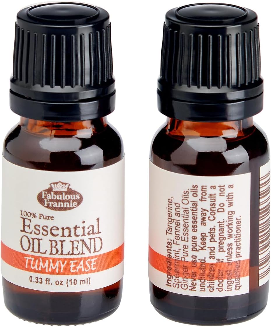 Tummy Ease Pure Essential Oil Blend 10mL Made with Tangerine, Spearmint, Ginger and Fennel by Fabulous Frannie