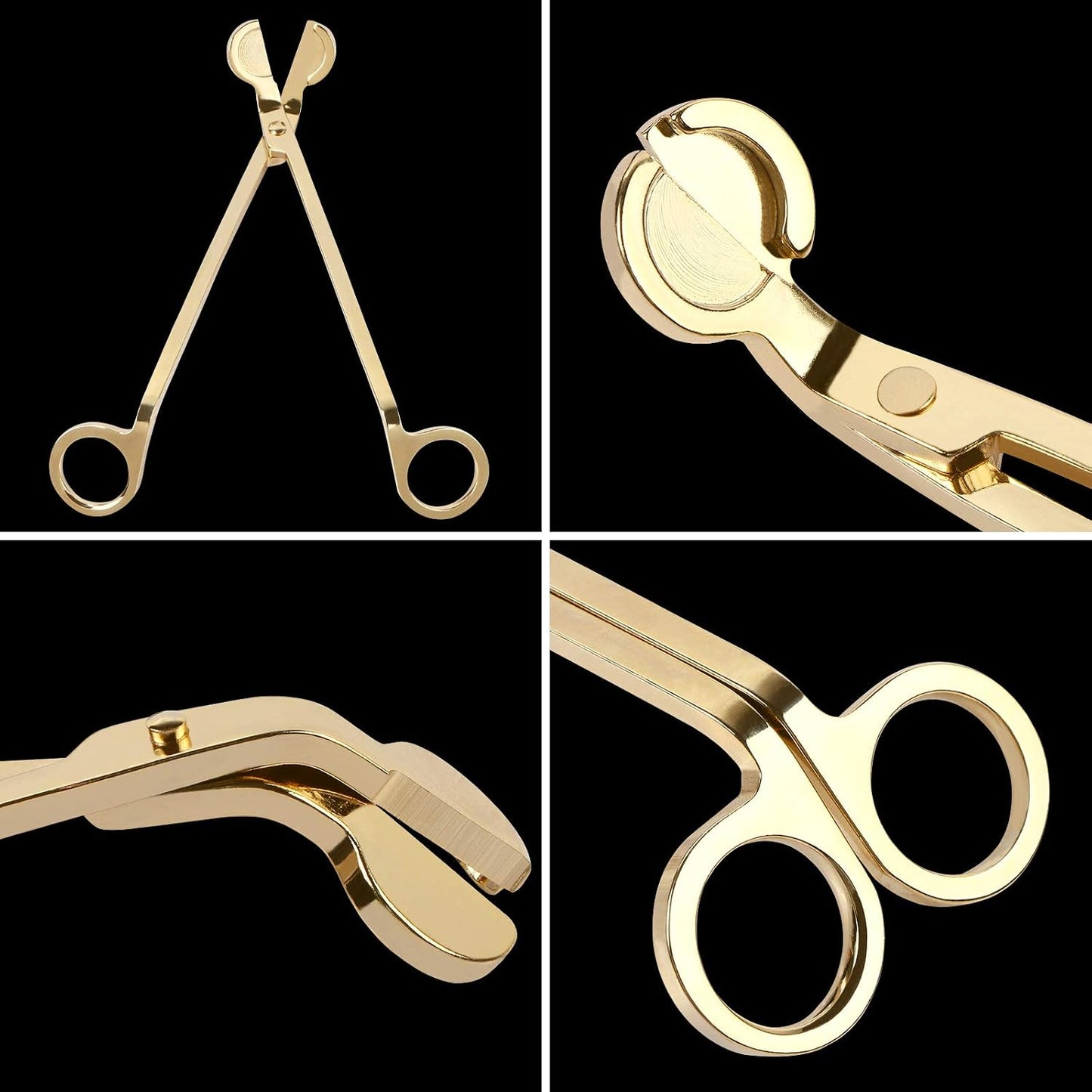 Candle Wick Trimmer, Polished Stainless Steel Wick Clipper Cutter, Reaches Deep Into Candles To Cut Spent Wicks for Holiday Use, Gold
