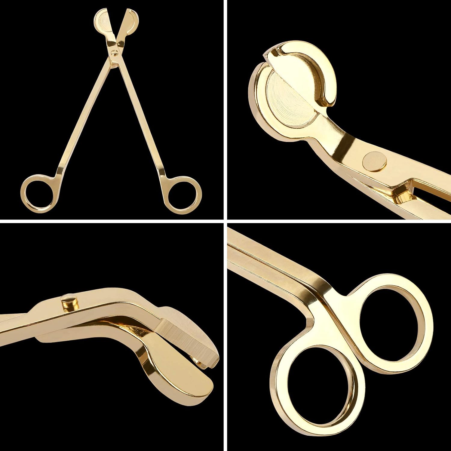 Candle Wick Trimmer, Polished Stainless Steel Wick Clipper Cutter, Reaches Deep Into Candles to Cut Spent Wicks, Gold