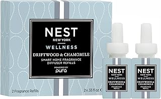 NEST New York Smart Home Fragrance Diffuser Refill Smart Vials, Driftwood & Chamomile - Set of 2 - Designed for NEST x Pura 3 and NEST x Pura 4 Diffusers - Cruelty Free, Vegan