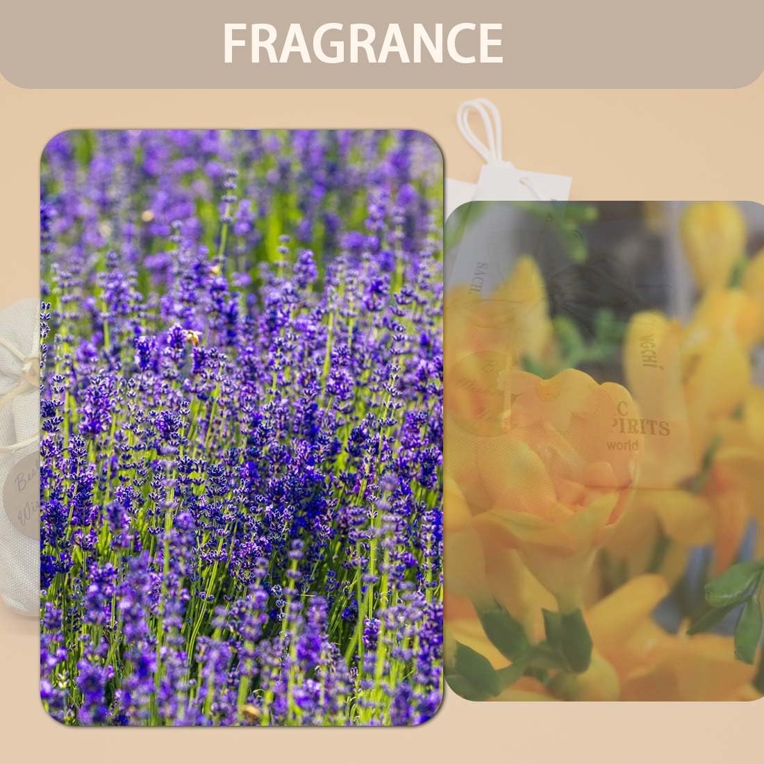 Home Refillable Fragrance Sachets 6-Pack, Lavender & Freesia Corn Cob Scent Bags for Closet Car Drawer, Natural Long-Lasting Freshener, Hemp Fabric Pouches
