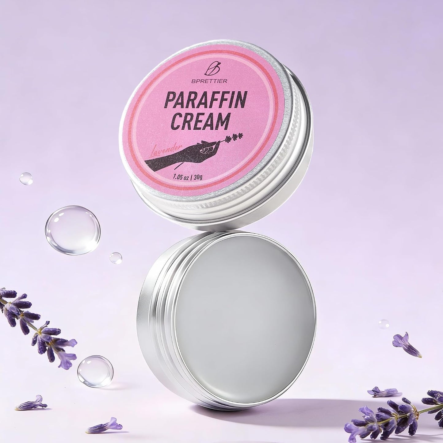 Cold Paraffin Wax Cream for Hands and Feet, Shea Butter Cuticle Balm, Lavender Scent Home Spa, No-Heat Moisturizing Mask