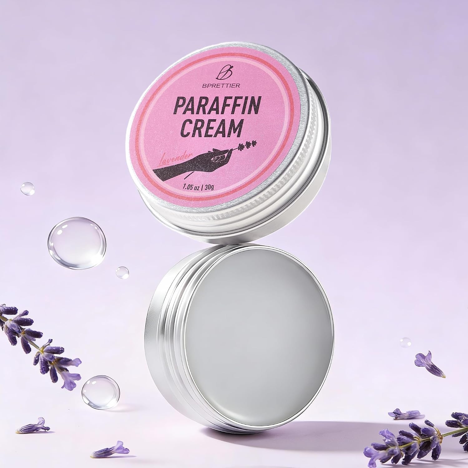 Cold Paraffin Wax Cream for Hands and Feet, Shea Butter Cuticle Balm, Lavender Scent Home Spa, No-Heat Moisturizing Mask