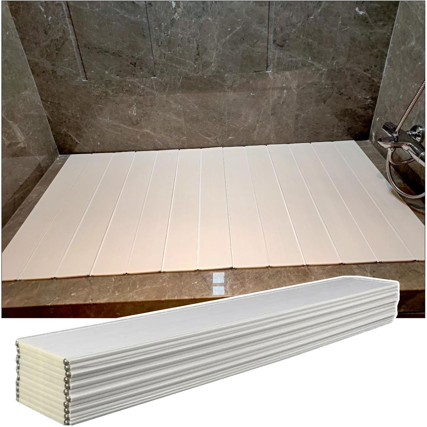 Folding Bathtub Cover Bath Tub Caddy Tray, PVC Dust-Proof Board Insulation Cover, 0.6cm Thickness Multifunction Bath Tub Accessories, Customizable Length (Color : White, Size : 70x116x0.6cm