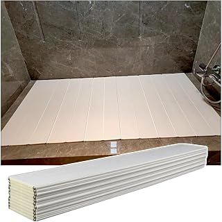 Folding Bathtub Cover Bath Tub Caddy Tray, PVC Dust-Proof Board Insulation Cover, 0.6cm Thickness Multifunction Bath Tub Accessories, Customizable Length (Color : White, Size : 70x116x0.6cm