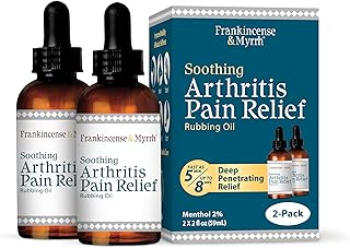 FRANKINCENSE & MYRRH Arthritis Pain Relief Rubbing Oil – Arthritis Pain Reliever with Frankincense Essential Oil for Sciatica, Lower Back, Neck, Hands, Knees, Joints and Shoulders, 2 fl.oz. - 2 Pack