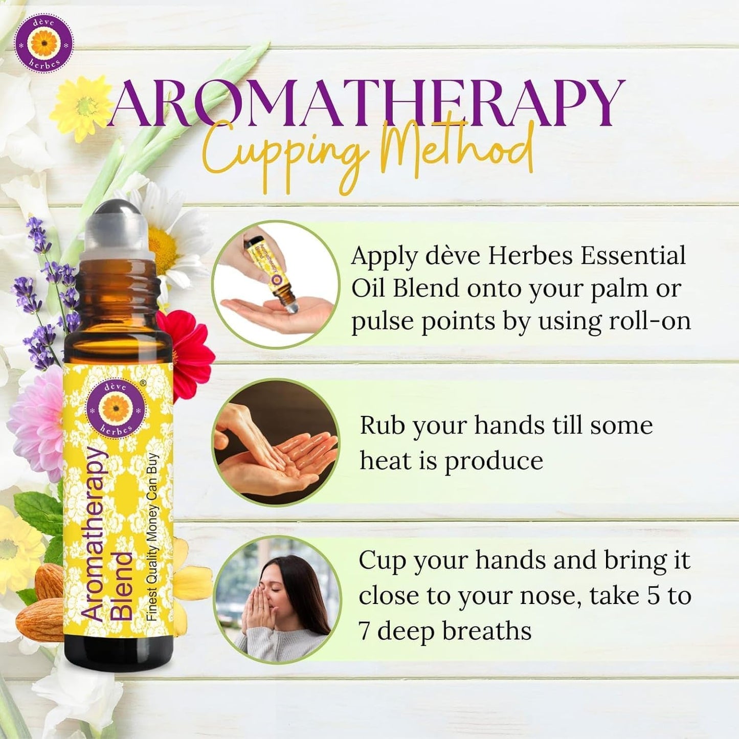 déve herbes Heart Harmony - Aromatherapy Essential Oil Blend of Vetiver, Clary Sage, Ylang Ylang & Geranium Essential Oils 10ml (Roll-On)