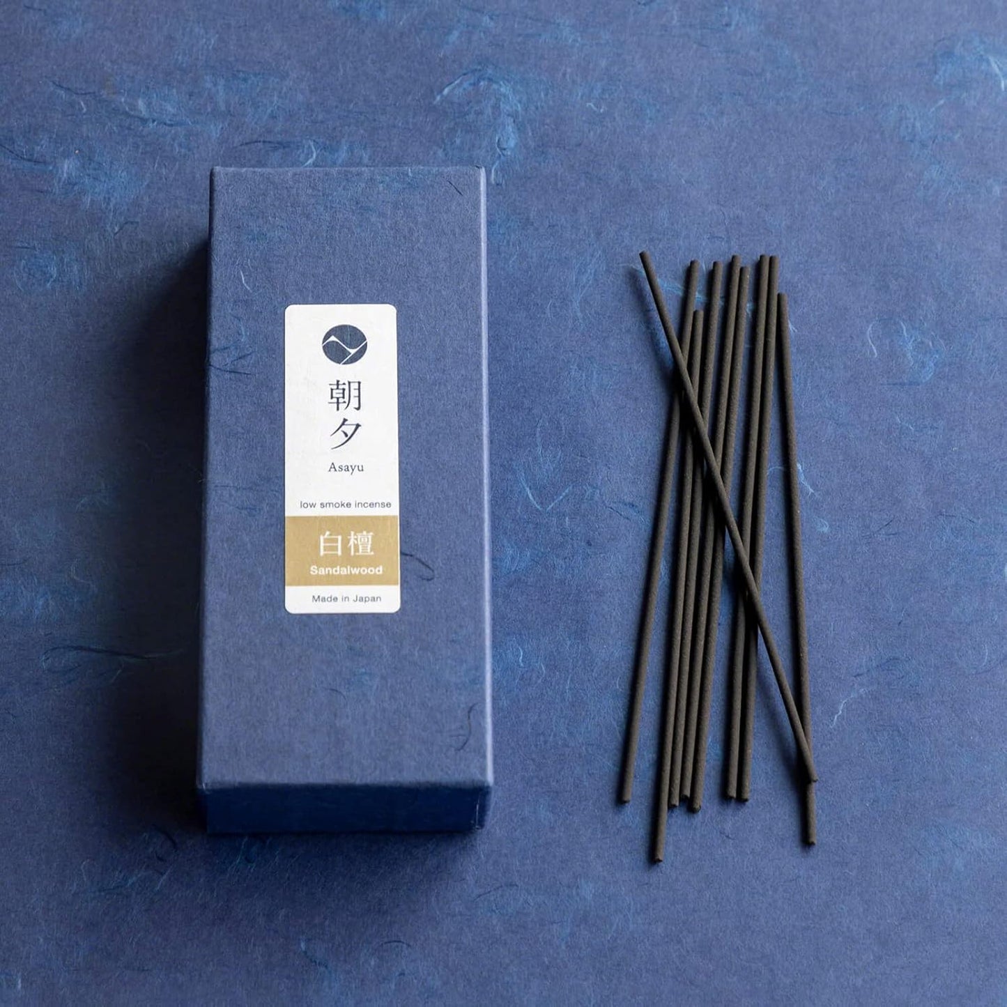 Asayu Japan Sandalwood Incense Sticks - Low Smoke Japanese Incense, 40g (70-80 Sticks), Made in Japan, Smokeless for Less Irritation and Non-Toxic, for Meditation, Relaxation & Home Fragrance