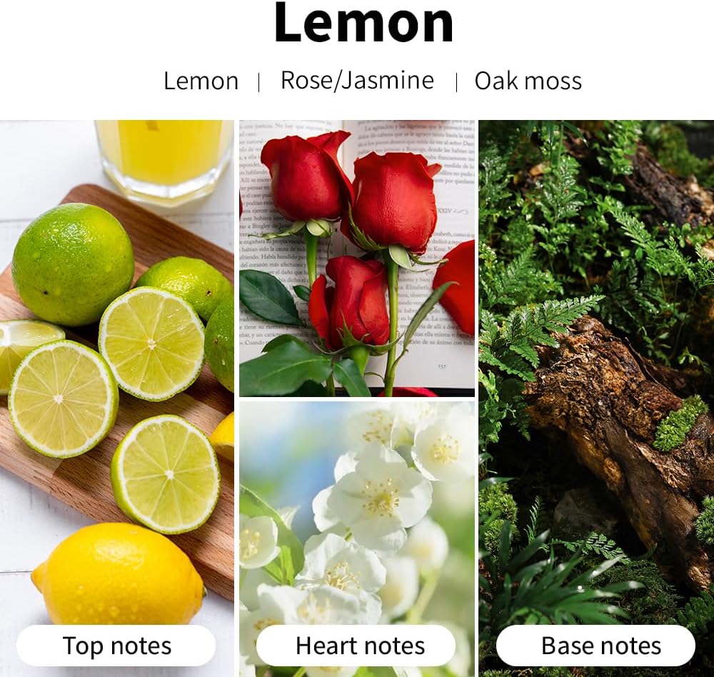 Lemon Scented Candles, 7oz Soy Wax Candle, Long Lasting Aromatherapy Jar Candle for Home, Scented Long Burning Candle Gift for Women and Men