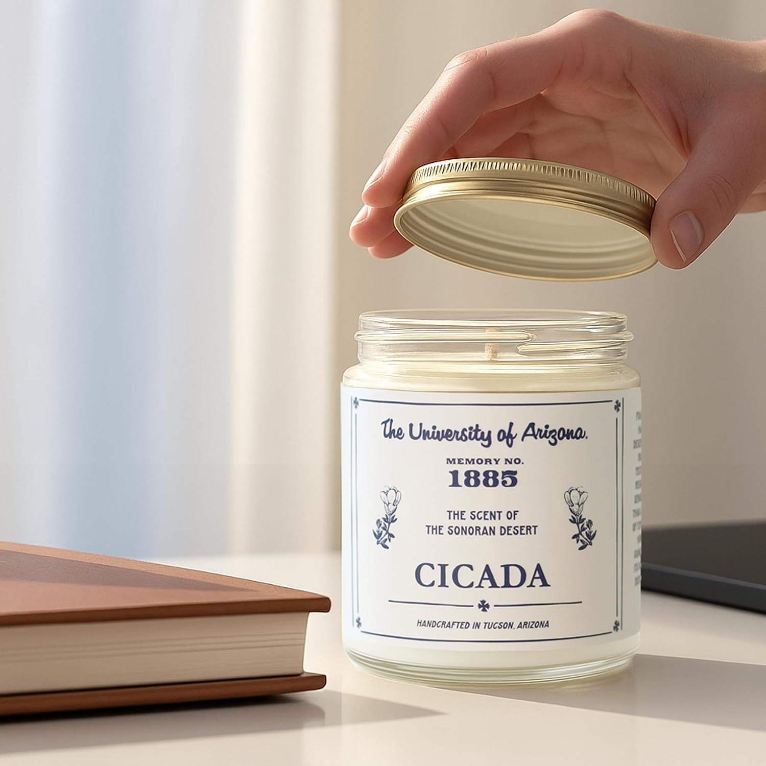 CICADA University of Arizona Inspired Scented Candle Bundle, Coconut-Soy Blend Wax Candles, Hand-Poured Arizona Home Fragrance Collection, 4-Scent Bundle (Four 7 oz Jar Candles)