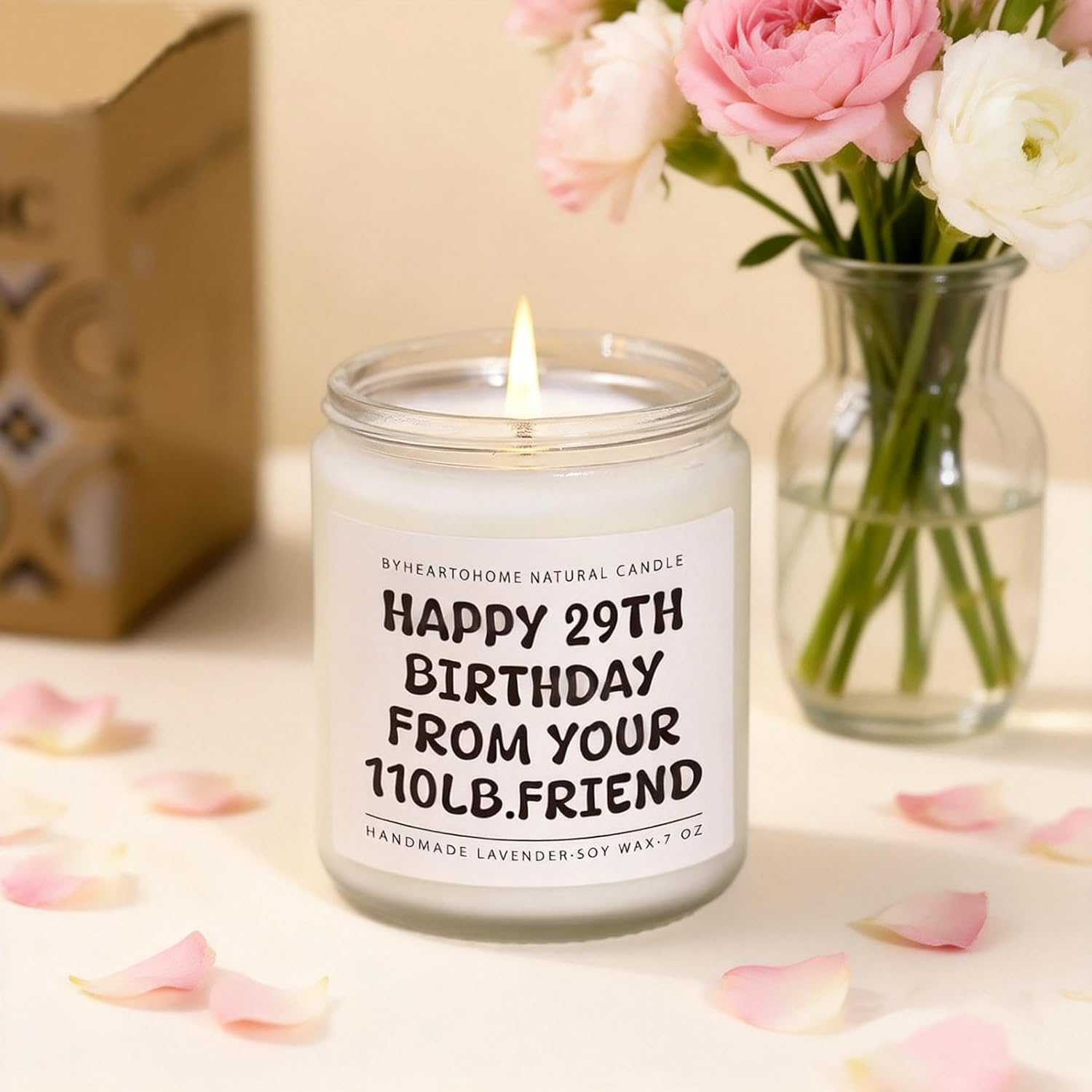 Best Friend Birthday Gifts for Woman Friendship,Funny Gifts for Women, Unique Happy Birthday Present for Women Bestie BFF Coworker Classmate - 7oz Natural Soy Wax Candle (from Your 110 Lb. Friend)