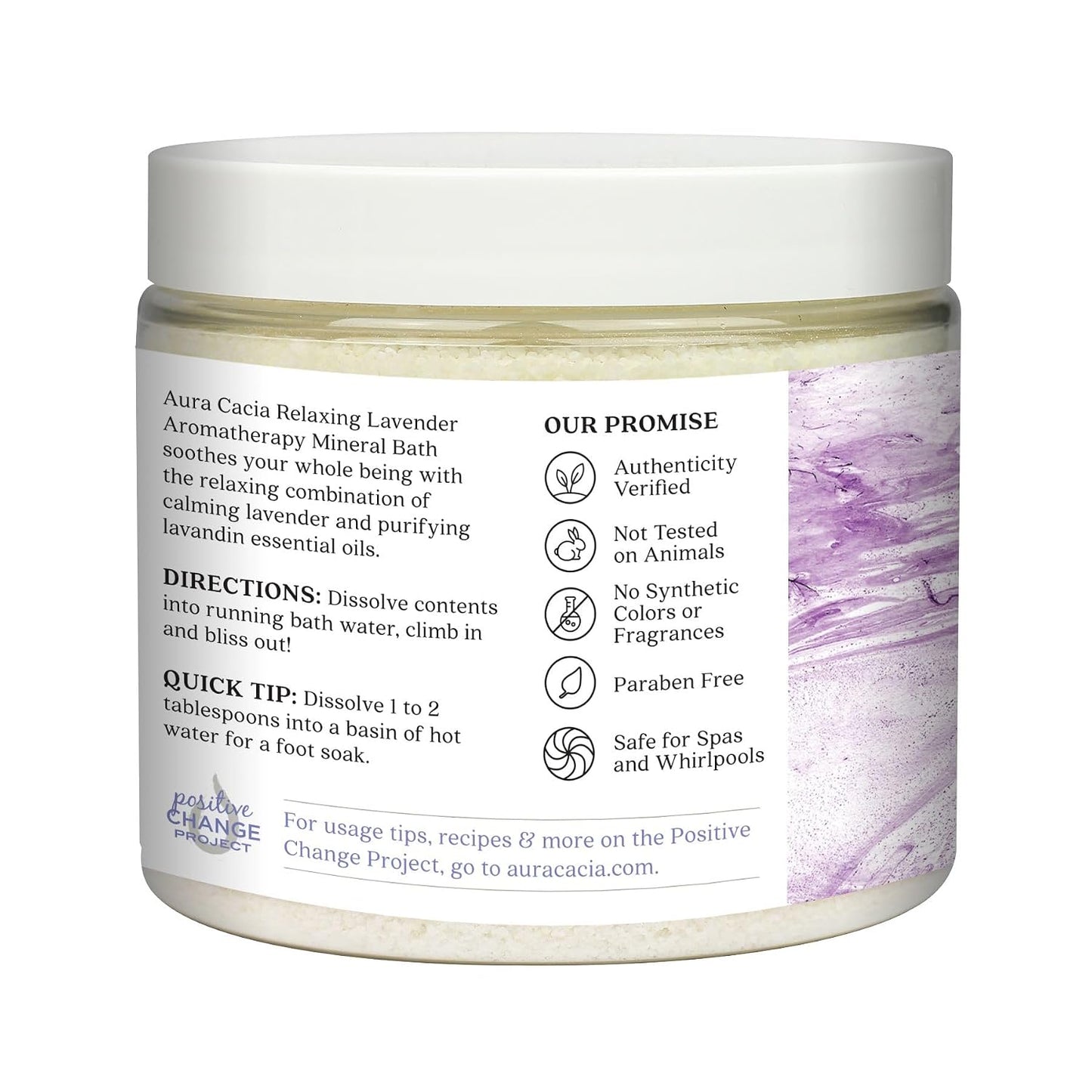 Aura Cacia Aromatherapy Mineral Bath, Relaxing Lavender, 16 Ounce jar (Pack of 2)