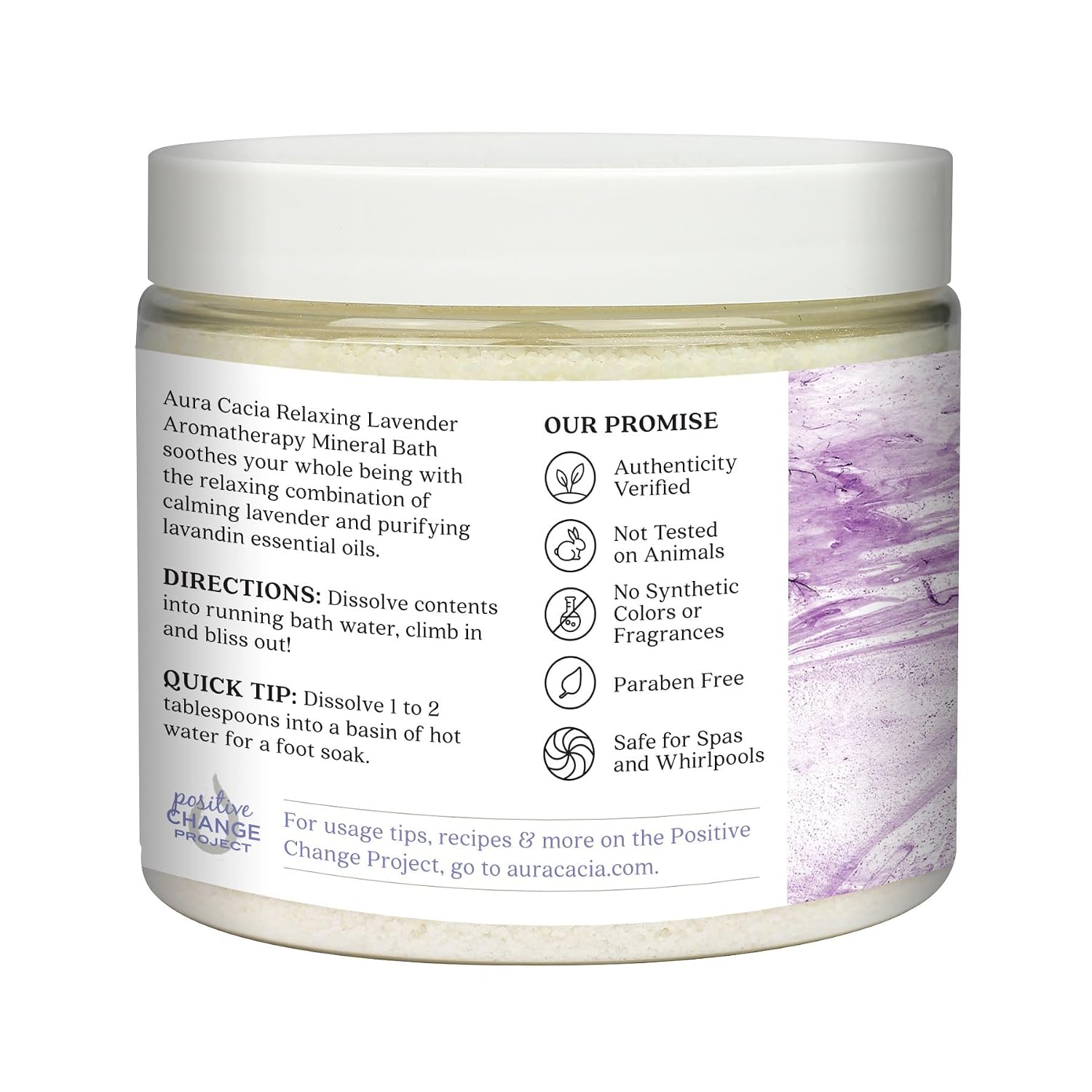 Aura Cacia Aromatherapy Mineral Bath, Relaxing Lavender, 16 Ounce jar (Pack of 2)