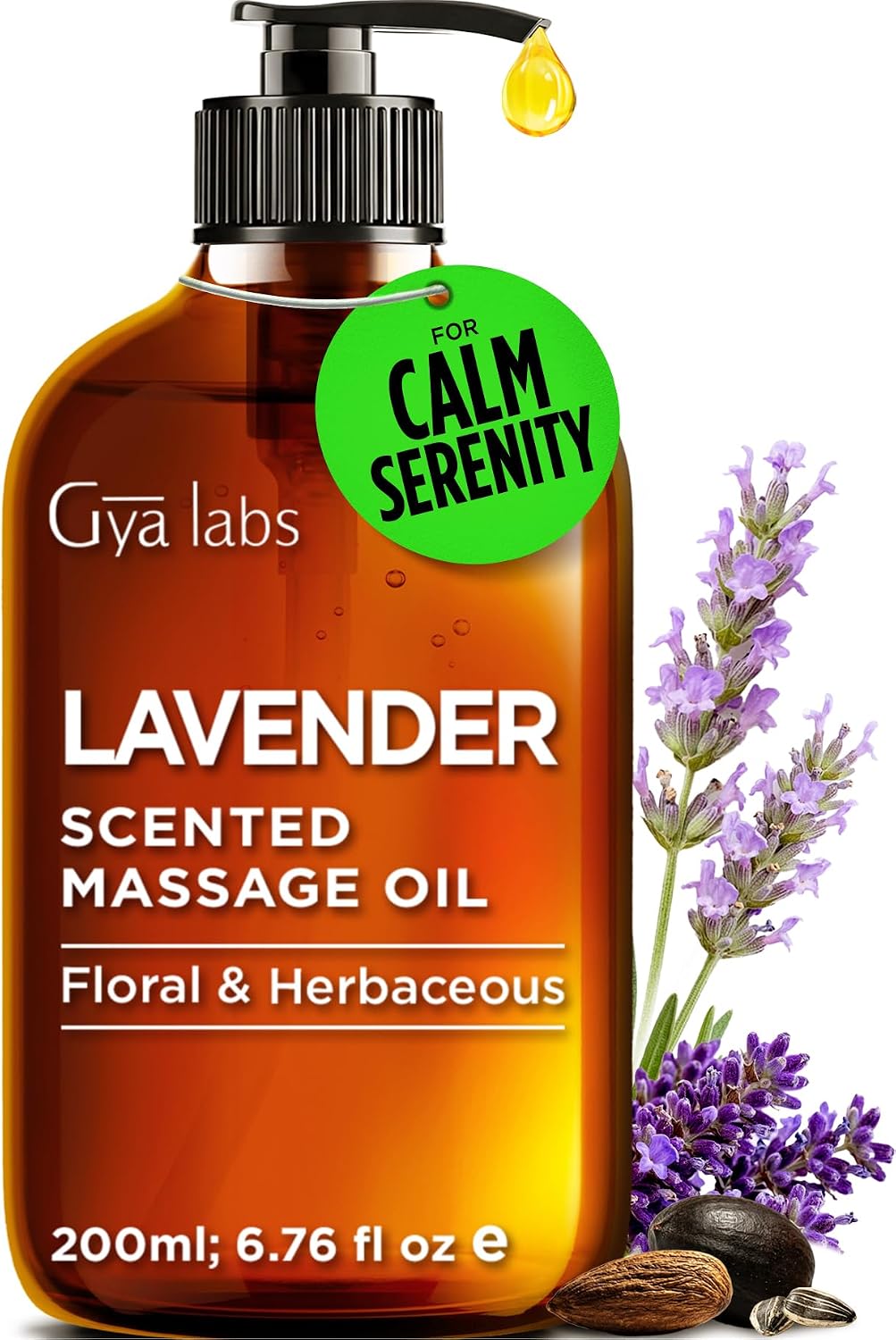 Gya Labs Lavender Massage Oil - 200ml Aromatherapy Massage Oil